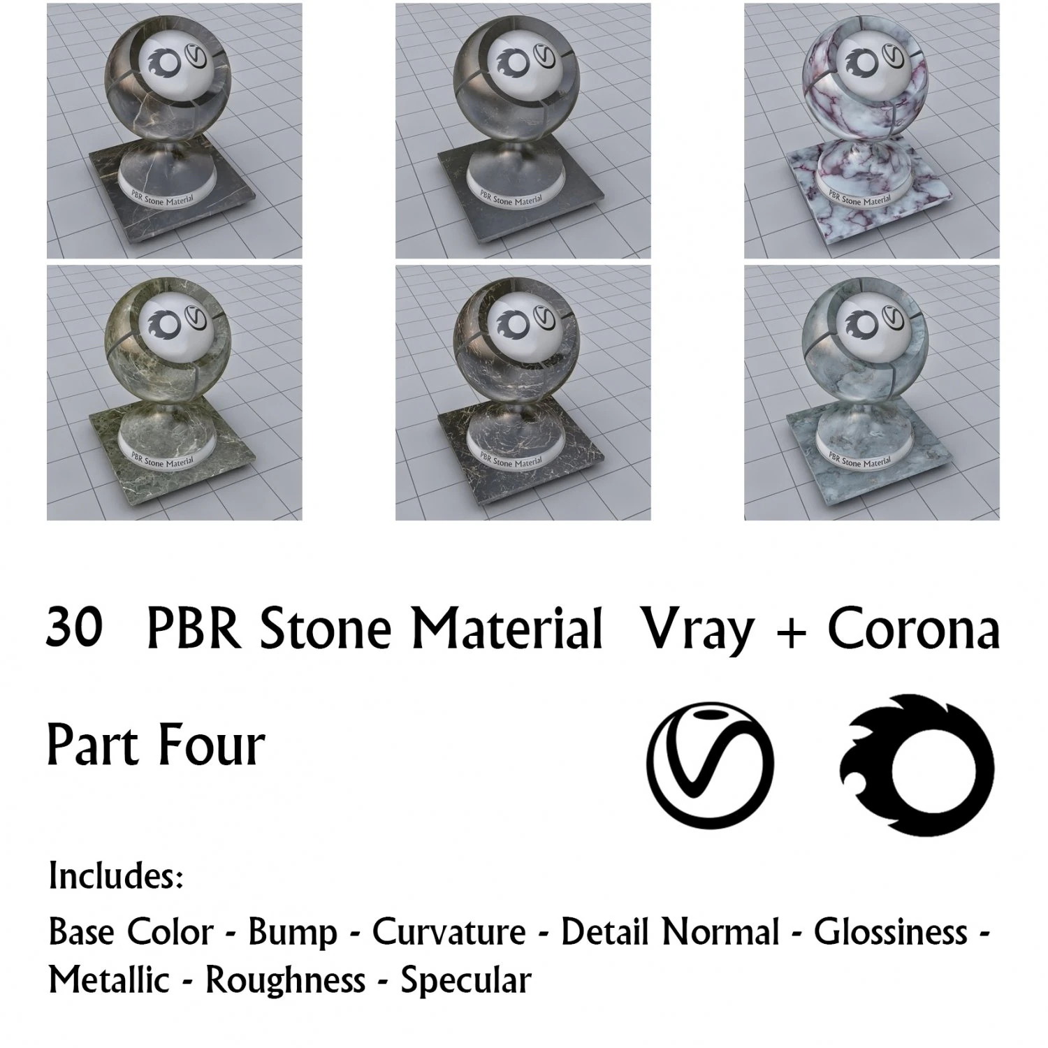 30 pbr stone materials part 4 CG Textures .c4d .max .obj .3ds .fbx .stl .blend 