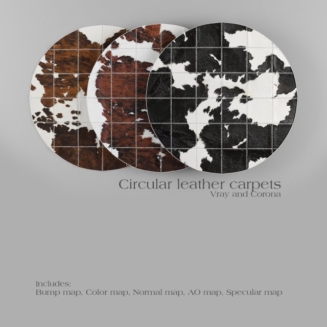 carpet pack 1 circular leather carpets 3Dモデル .c4d .max .obj .3ds .fbx .stl .blend 