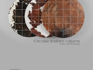 confezione tappeti 2 tappeti circolari in pelle Modello 3D