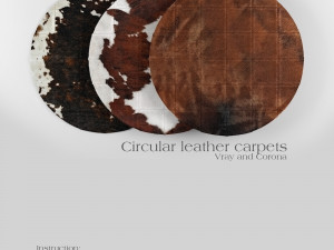 carpet pack 2 circular leather carpets Model 3D