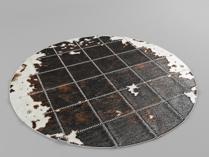 carpet pack 2 circular leather carpets Model 3D