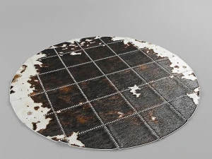 carpet pack 2 circular leather carpets 3D Model