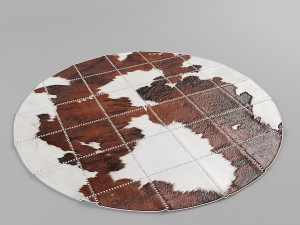 carpet pack 2 circular leather carpets Model 3D