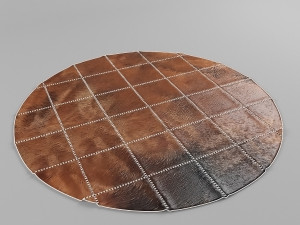 carpet pack 2 circular leather carpets Model 3D