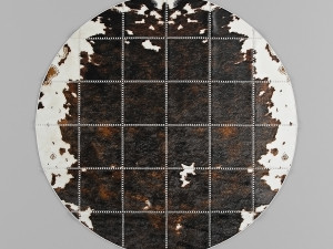 carpet pack 2 circular leather carpets Model 3D