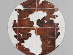 carpet pack 2 circular leather carpets Model 3D