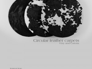 carpet pack 3 circular leather carpets Modelo 3D