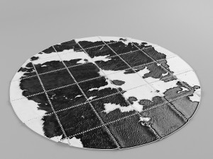carpet pack 3 circular leather carpets Modelo 3D