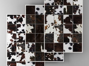 carpet pack 4 rectangular leather carpets 3D Model