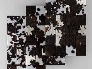 carpet pack 4 rectangular leather carpets 3D Model