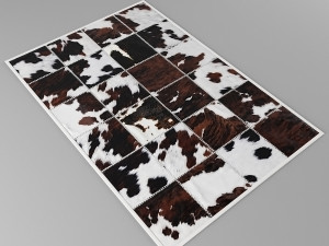 carpet pack 4 rectangular leather carpets 3D Model