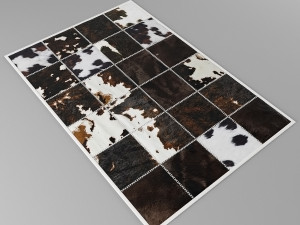 carpet pack 4 rectangular leather carpets 3D Model