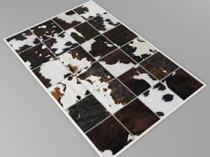 carpet pack 4 rectangular leather carpets 3D Model