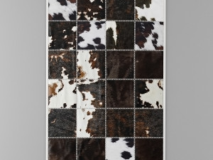 carpet pack 4 rectangular leather carpets 3D Model