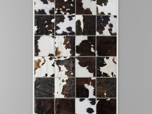 carpet pack 4 rectangular leather carpets 3D Model