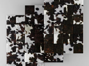carpet pack 5 rectangular leather carpets 3D Model