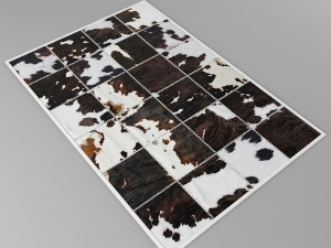 carpet pack 5 rectangular leather carpets 3D-Modell