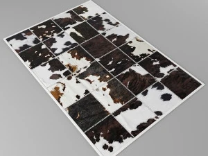carpet pack 5 rectangular leather carpets 3D Model