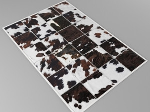 carpet pack 5 rectangular leather carpets 3D-Modell