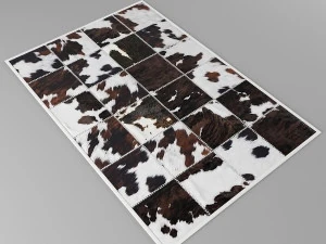 carpet pack 5 rectangular leather carpets 3D Model