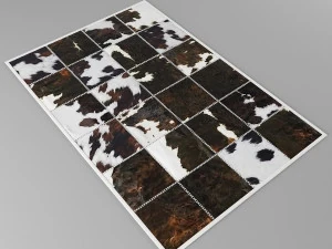carpet pack 5 rectangular leather carpets 3D Model