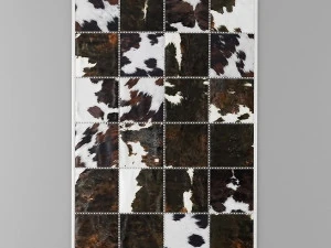 carpet pack 5 rectangular leather carpets 3D Model