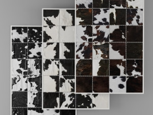 carpet pack 6 rectangular leather carpets 3D Model