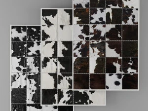 confezione tappeti 6 tappeti rettangolari in pelle Modello 3D