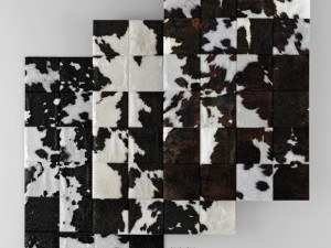 carpet pack 6 rectangular leather carpets Modelo 3D
