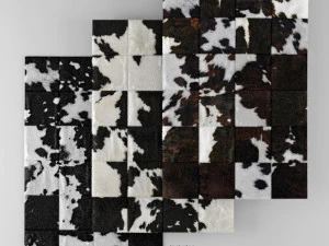 carpet pack 6 rectangular leather carpets 3D Model