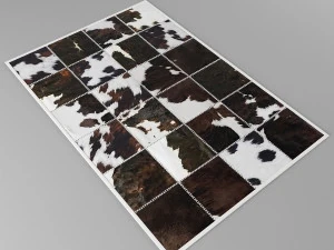 carpet pack 6 rectangular leather carpets 3D Model
