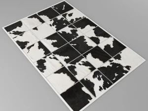 carpet pack 6 rectangular leather carpets 3D Model