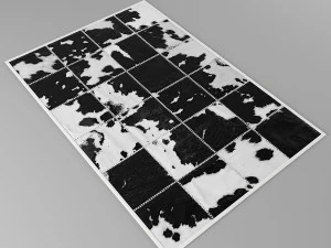 carpet pack 6 rectangular leather carpets 3D Model