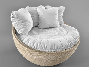 wicker arm chair 3D Model