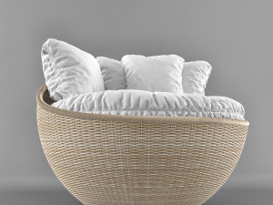 wicker arm chair Modello 3D