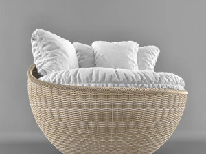 wicker arm chair 3D Model