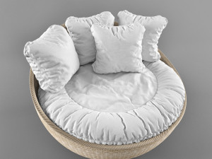 wicker arm chair Modello 3D