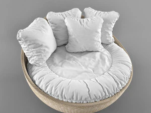 wicker arm chair 3D Model