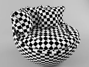 wicker arm chair 3D Model