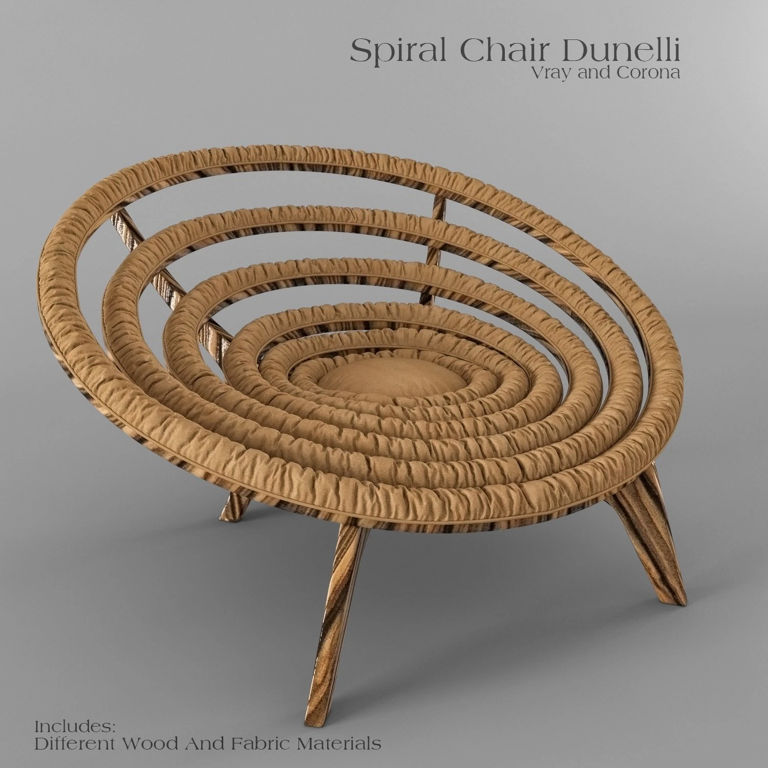 spiral chair dunelli 3D Model .c4d .max .obj .3ds .fbx .stl .blend