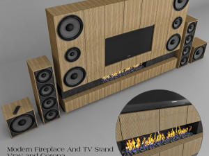 fireplace and tv stand 3Dモデル