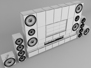 fireplace and tv stand 3D Model