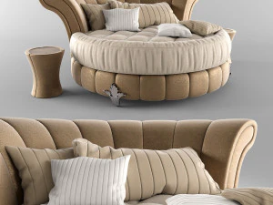 круглая кровать 3D Модель