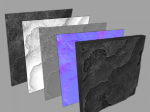 12 decorative stone tiles 3D Model