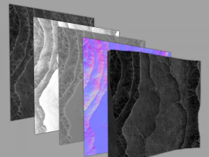 12 decorative stone tiles 3D Model