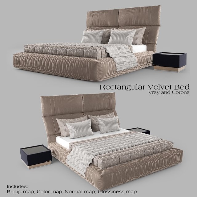 visionnaire bed set Model 3D .c4d .max .obj .3ds .fbx .stl .blend 