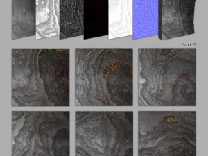 24 decorative stone tiles Model 3D