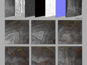 24 decorative stone tiles Model 3D