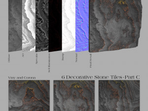 24 decorative stone tiles Model 3D