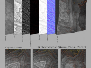 24 decorative stone tiles Model 3D